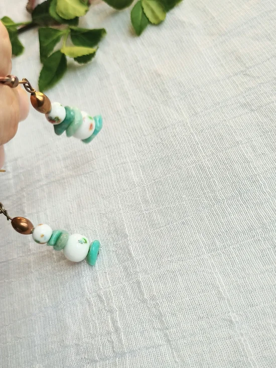 🌊 COASTAL GRANDMOTHER 🌊 TRU VTG 70s - 80s Artisan Crafted earrings, bohemian - Picture 8 of 9